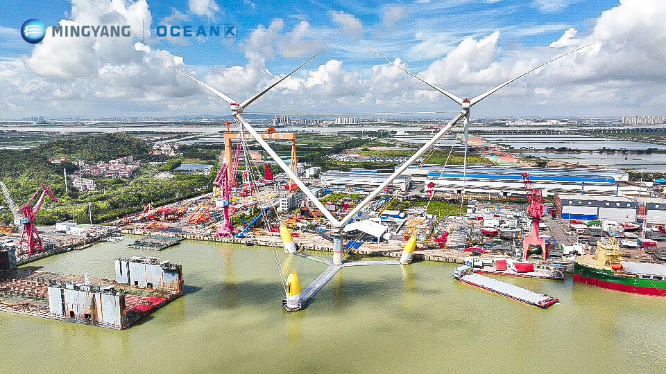 Mingyang Launches Twin-Rotor V-Shaped Floating Wind Turbine