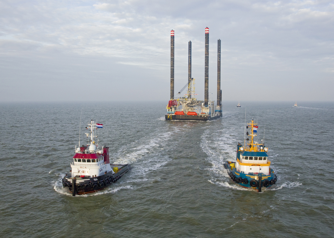 Self-Elevating Platform Towed from Borwin Alpha Site