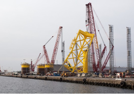 Suction Bucket Jacket Foundation Installed at Borkum Riffgrund 1 (Gallery)