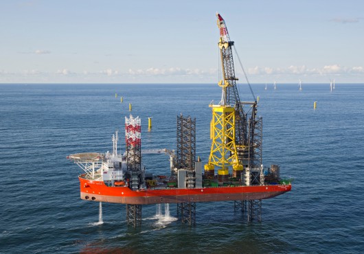 Suction Bucket Jacket Foundation Installed at Borkum Riffgrund 1 (Gallery)