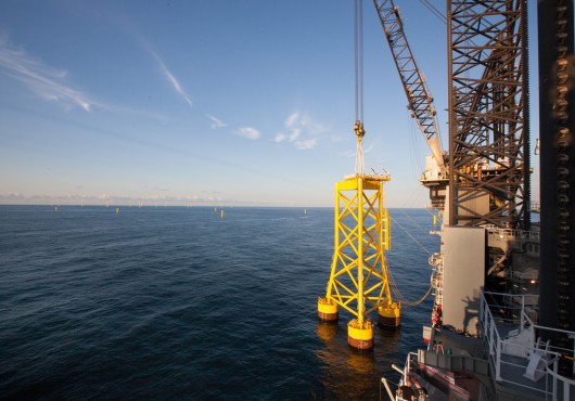 Suction Bucket Jacket Foundation Installed at Borkum Riffgrund 1 (Gallery)