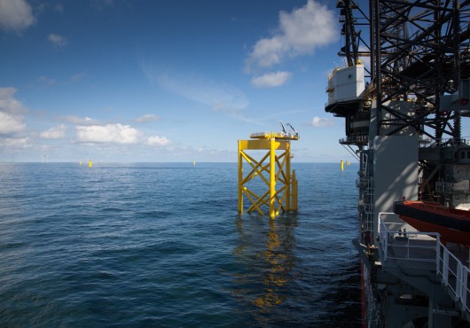 Suction Bucket Jacket Foundation Installed at Borkum Riffgrund 1 (Gallery)