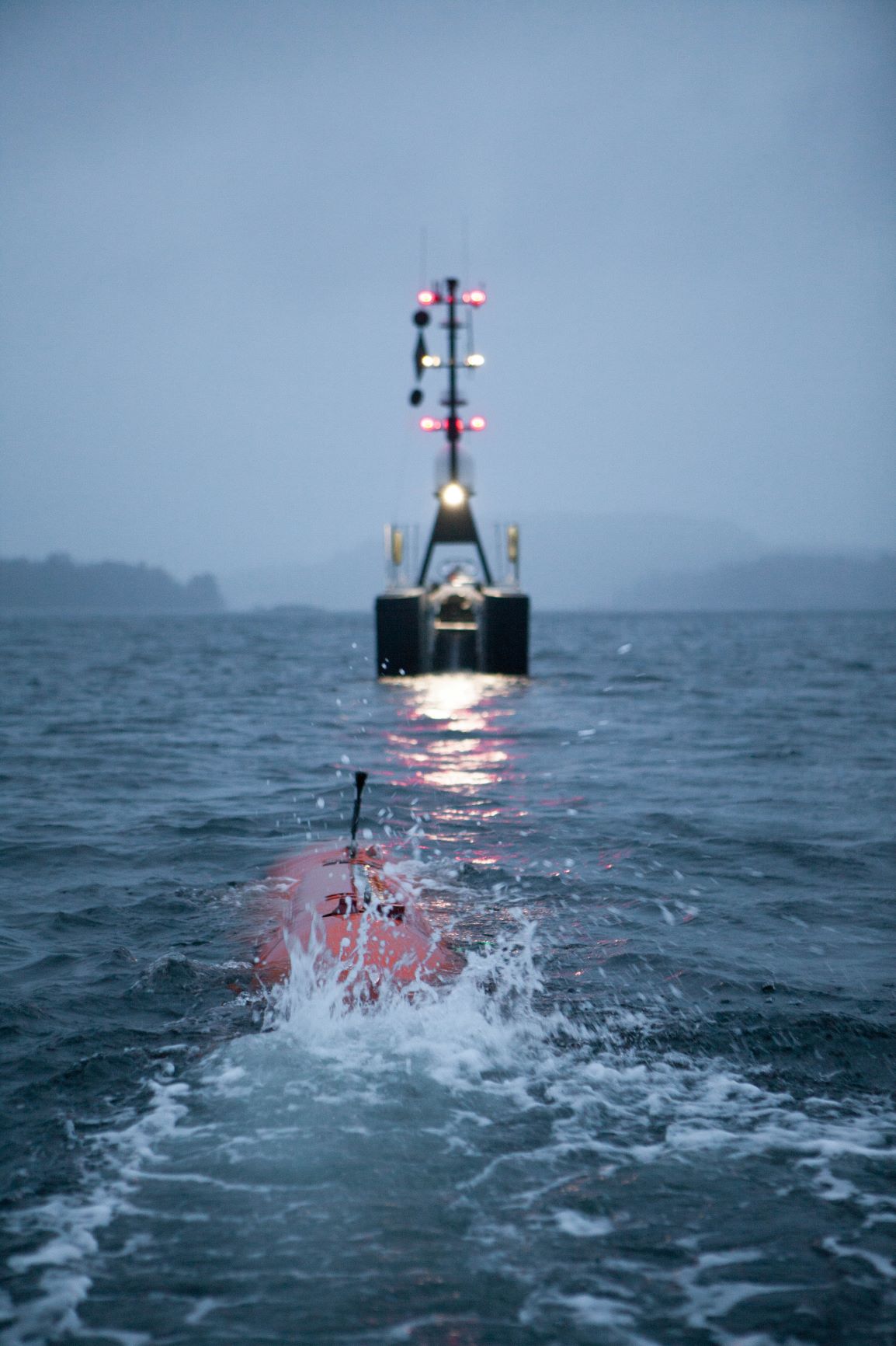 uncrewed surface vessel at sea