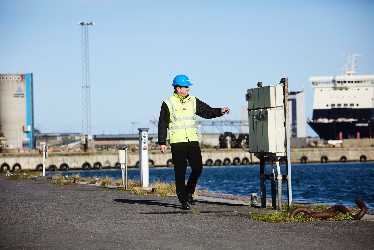 CEO of Port of Roenne on the port's quay