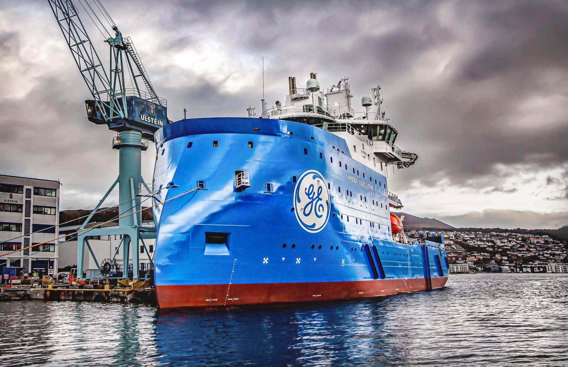 Windea Jules Verne at quayside at Ulstein Verft