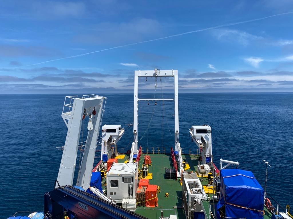 A photo taken from Fugro Brasilis survey vessel