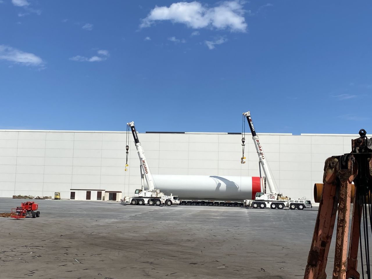 Wind turbine tower at Haizea Wind facility