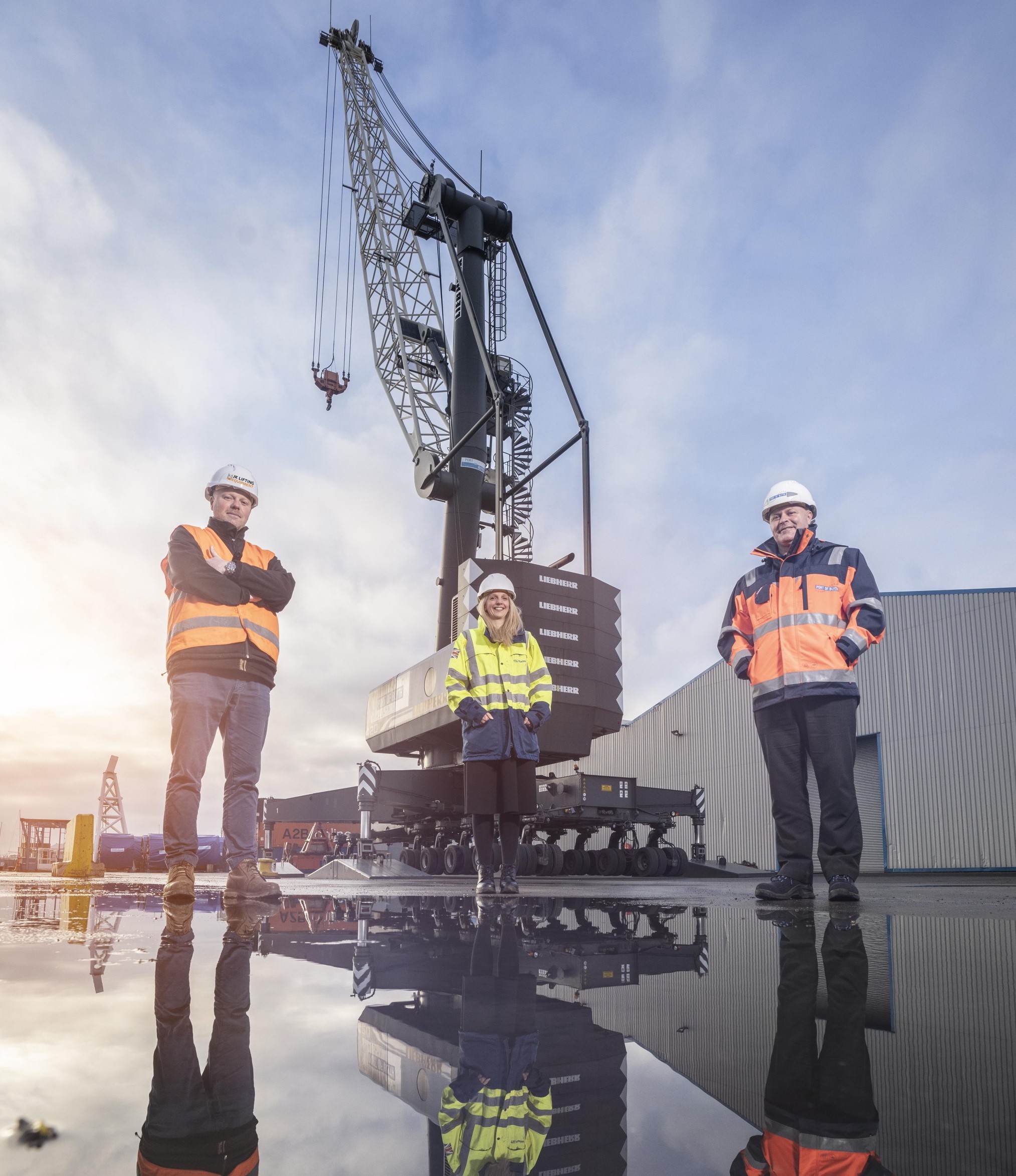 James Bright, Managing Director of JK Lifting Equipment, Erika Leadbeater, Managing Director of TSG Marine, and Kevin Vyse, Senior Operations Manager at the Port of Blyth