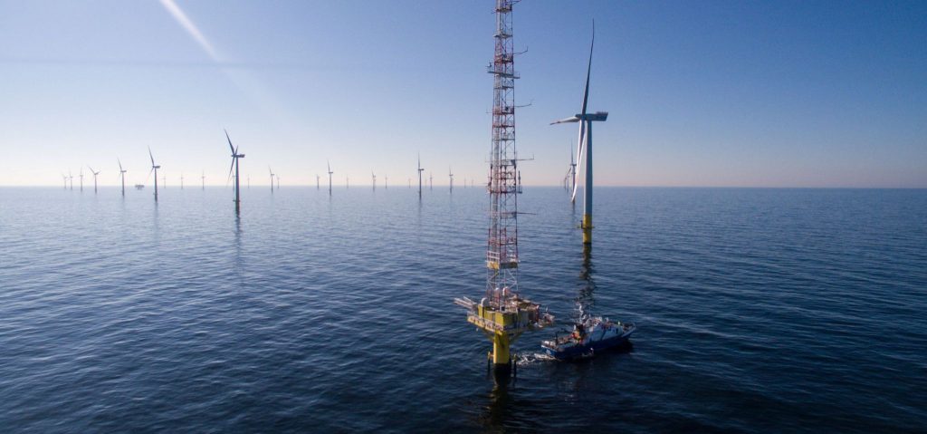 A photo of the FINO2 platform in the Baltic Sea
