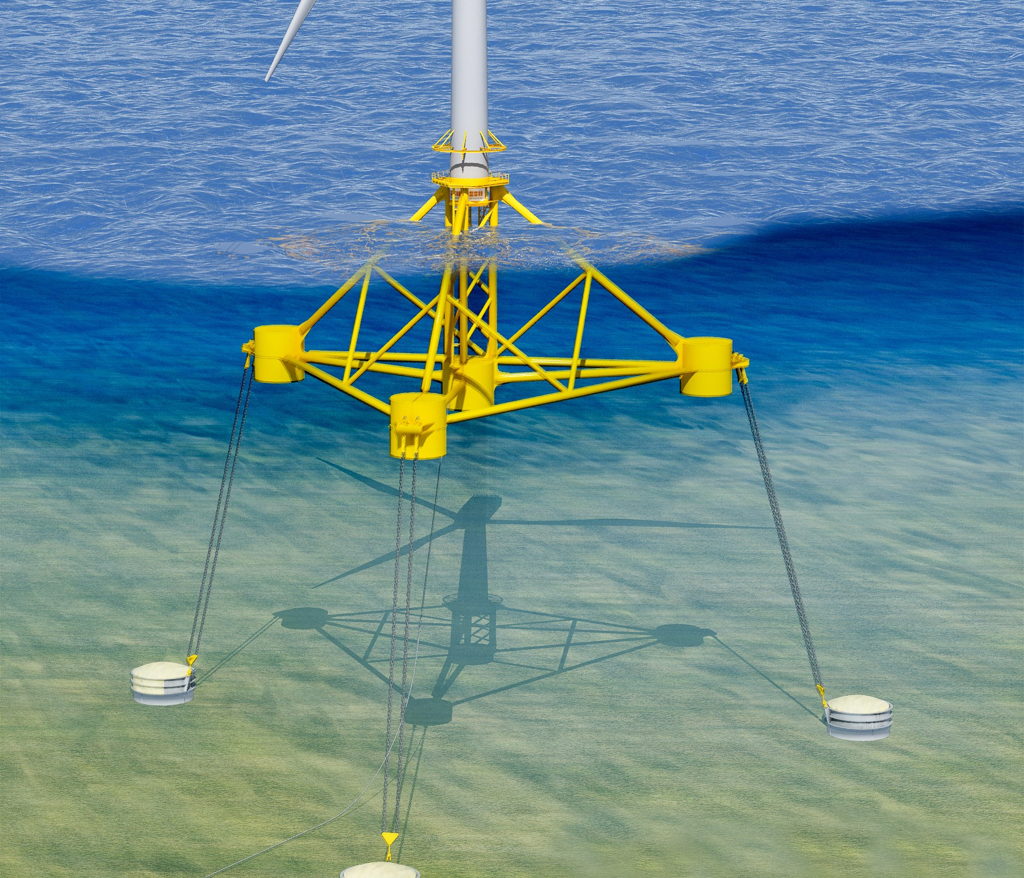 An image of the floating wind foundation to be installed at Provence Grande Large project