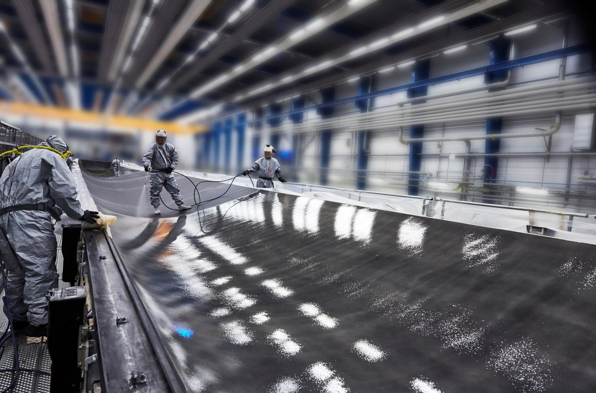 Blade manufacturing works underway at LM Wind Power factory in Cherbourg, France