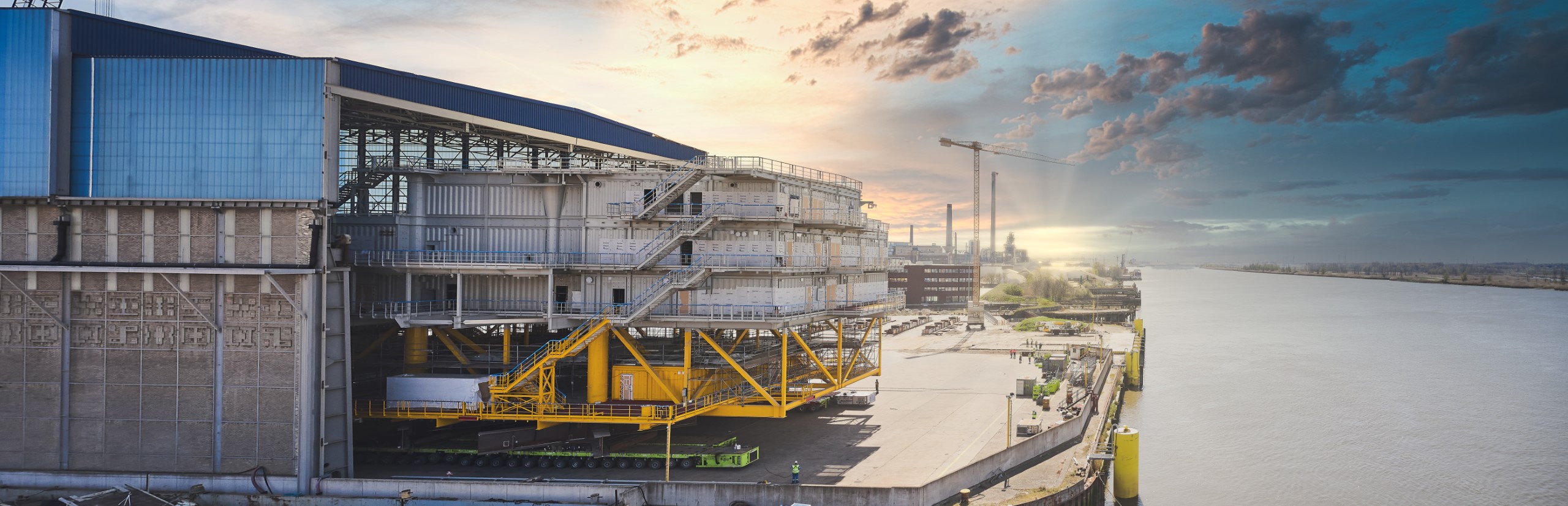 A photo of the Saint-Brieuc substation topside move-out at Engie factory in Belgium