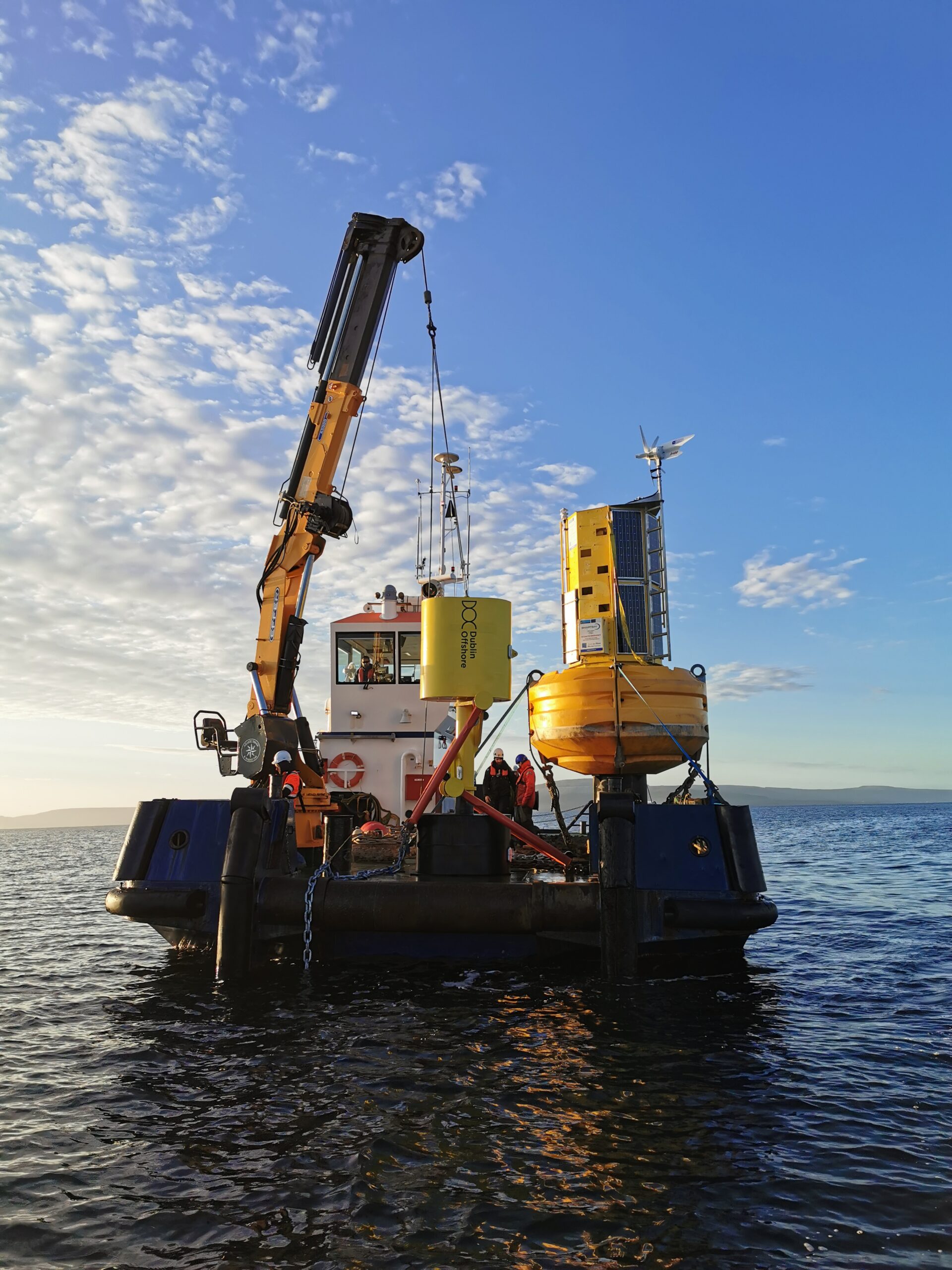 A photo of Dublin Offshore's Load Reduction Device (LRD) for Floating Offshore Wind (FOW) moorings.