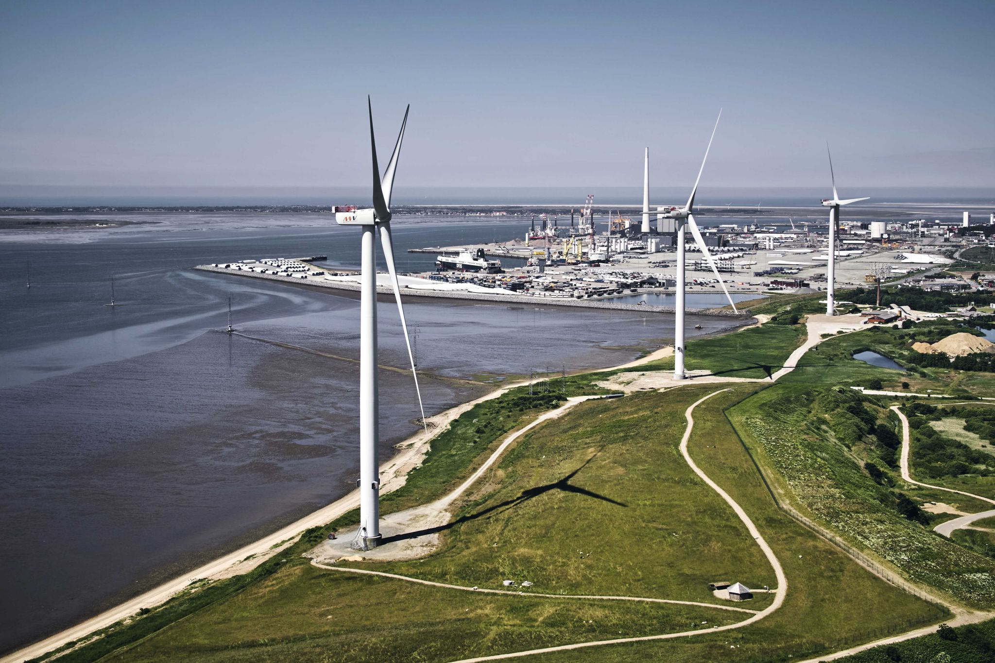 An aerial photo of the Port of Esbjerg