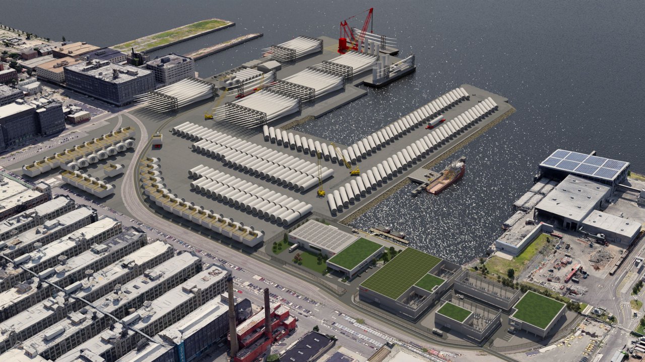 Artistic rendering of concept for site development of the South Brooklyn Marine Terminal