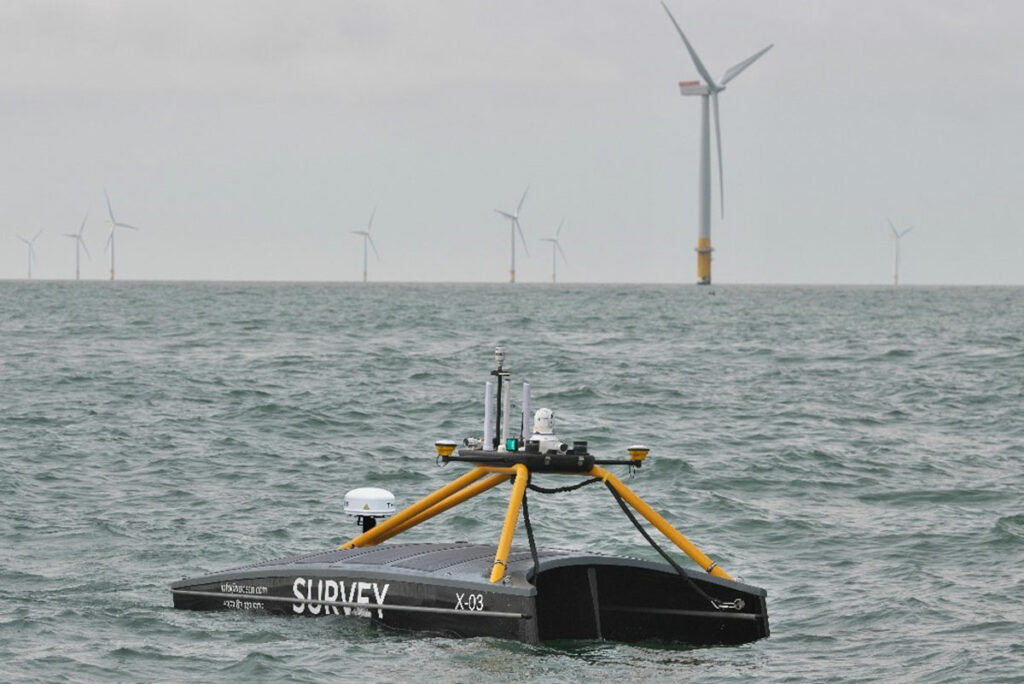 Uncrewed vessel at an offshore wind farm