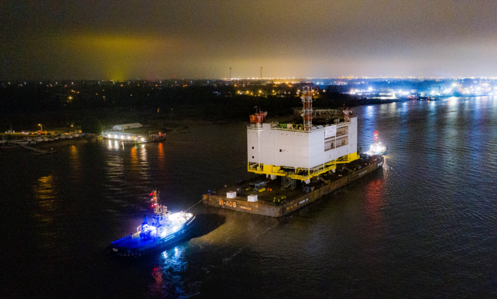 Baltic Eagle Offshore Substation vertrekt uit België, gaat naar Duitsland