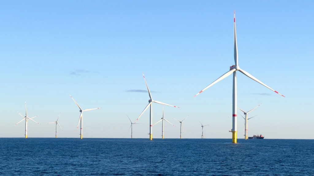 A photo of RWE's Kaskasi offshore wind farm