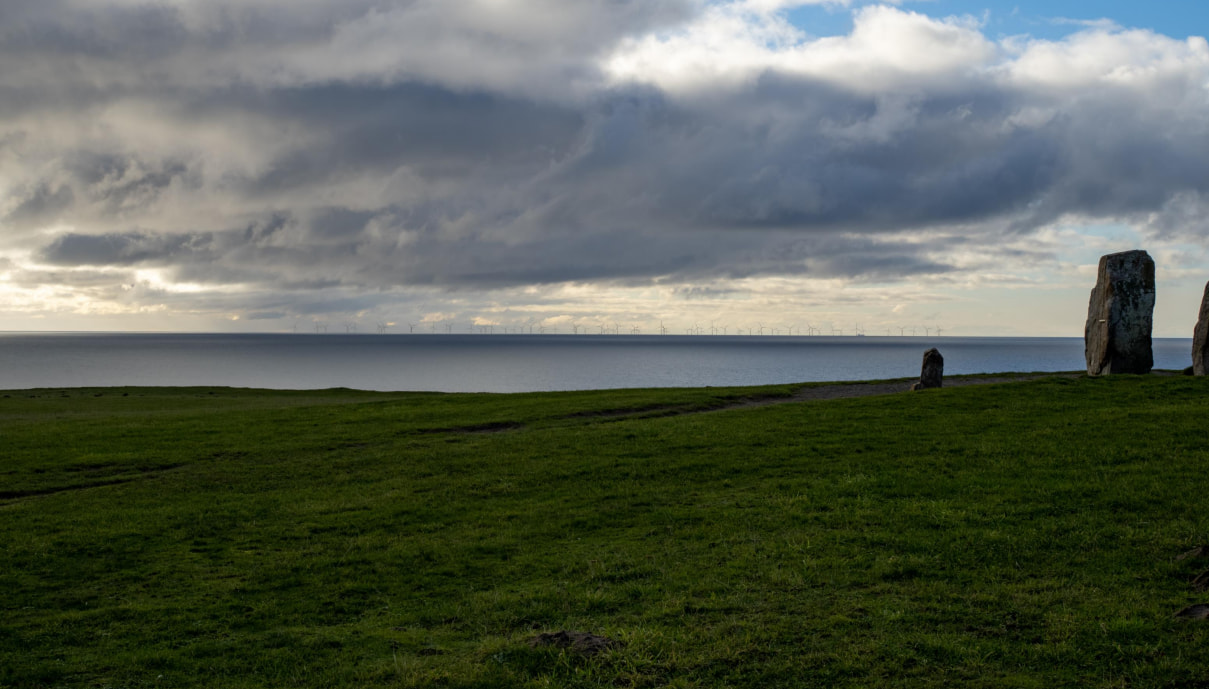 Visualization of the view of the Arkona offshore wind farm in Sweden from the coast