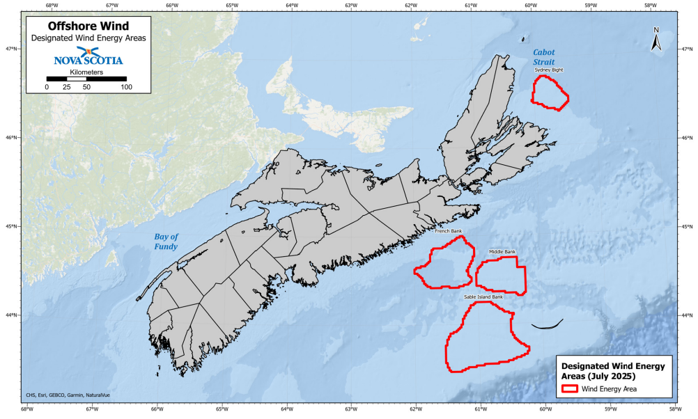 Offshore wind areas Nova Scotia Canada