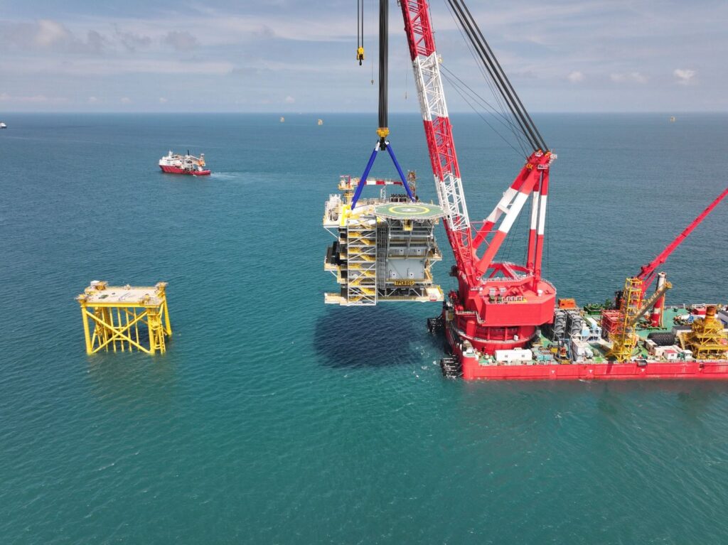 Substation Stands at Taipower Offshore Wind Project Phase II