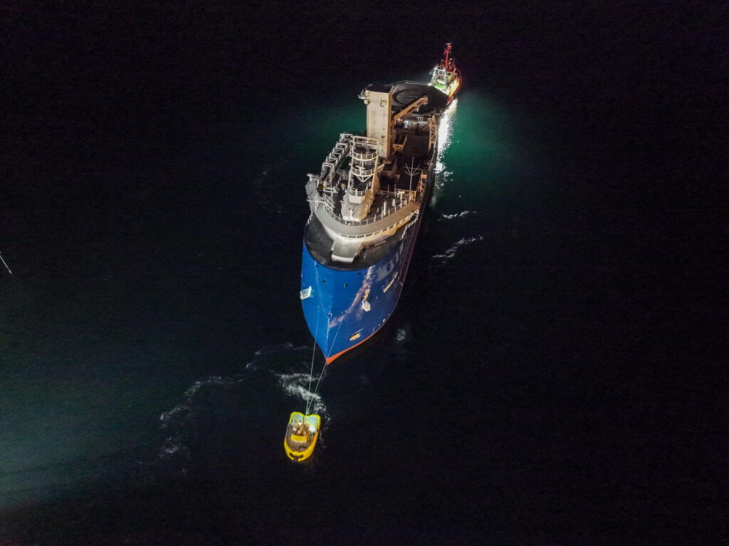 Launch of yard no. 322, J.P. Morgan's CSOV at Ulstein Verft