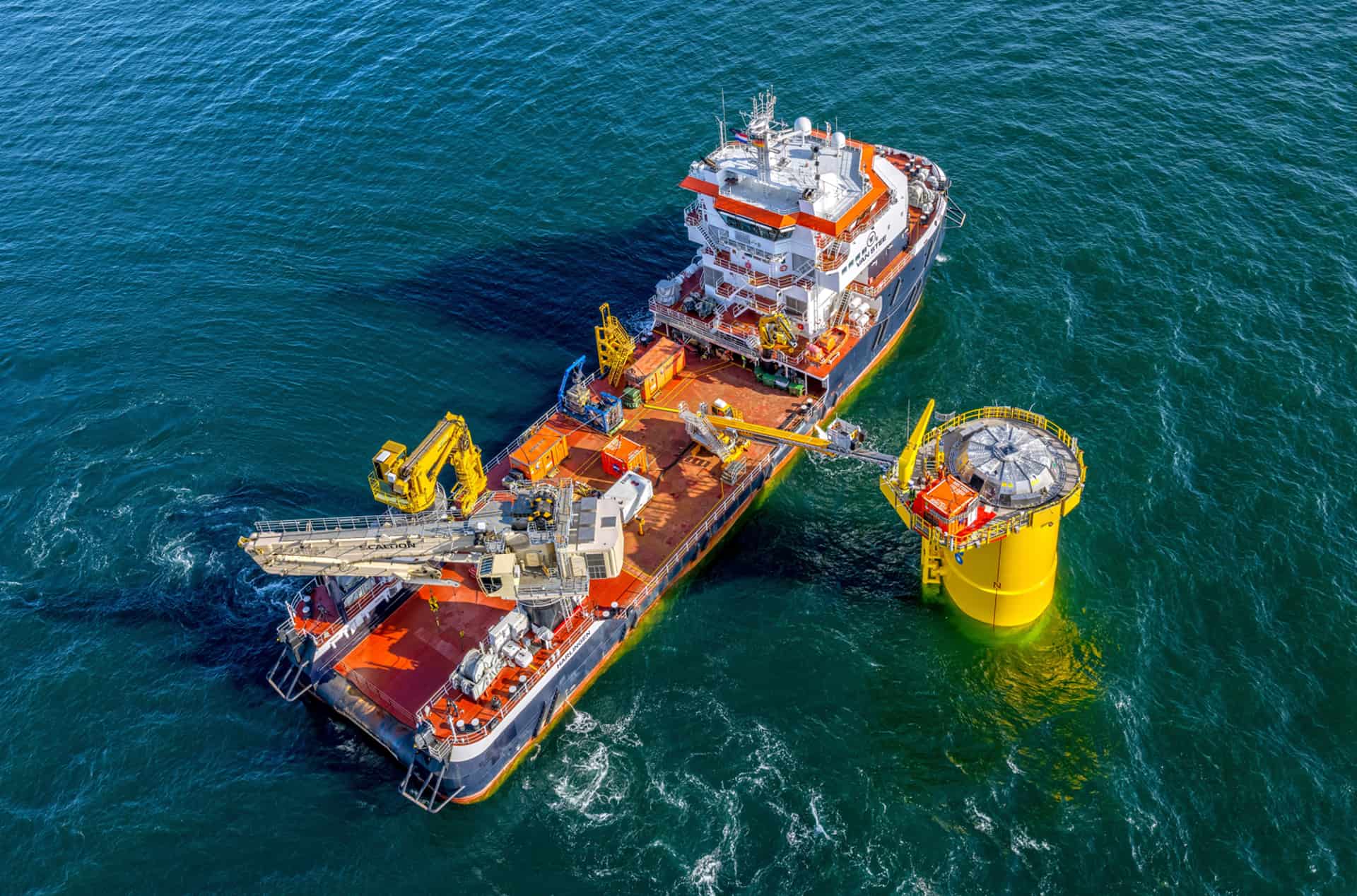 OEG’s subsea team completing an ICCP anode installation workscope during the construction of an offshore wind farm, utilising the chartered DP2 support vessel Zwerver V